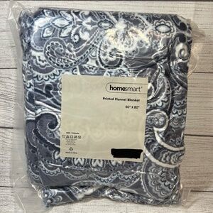 Blue Grey Scroll Flannel Blanket